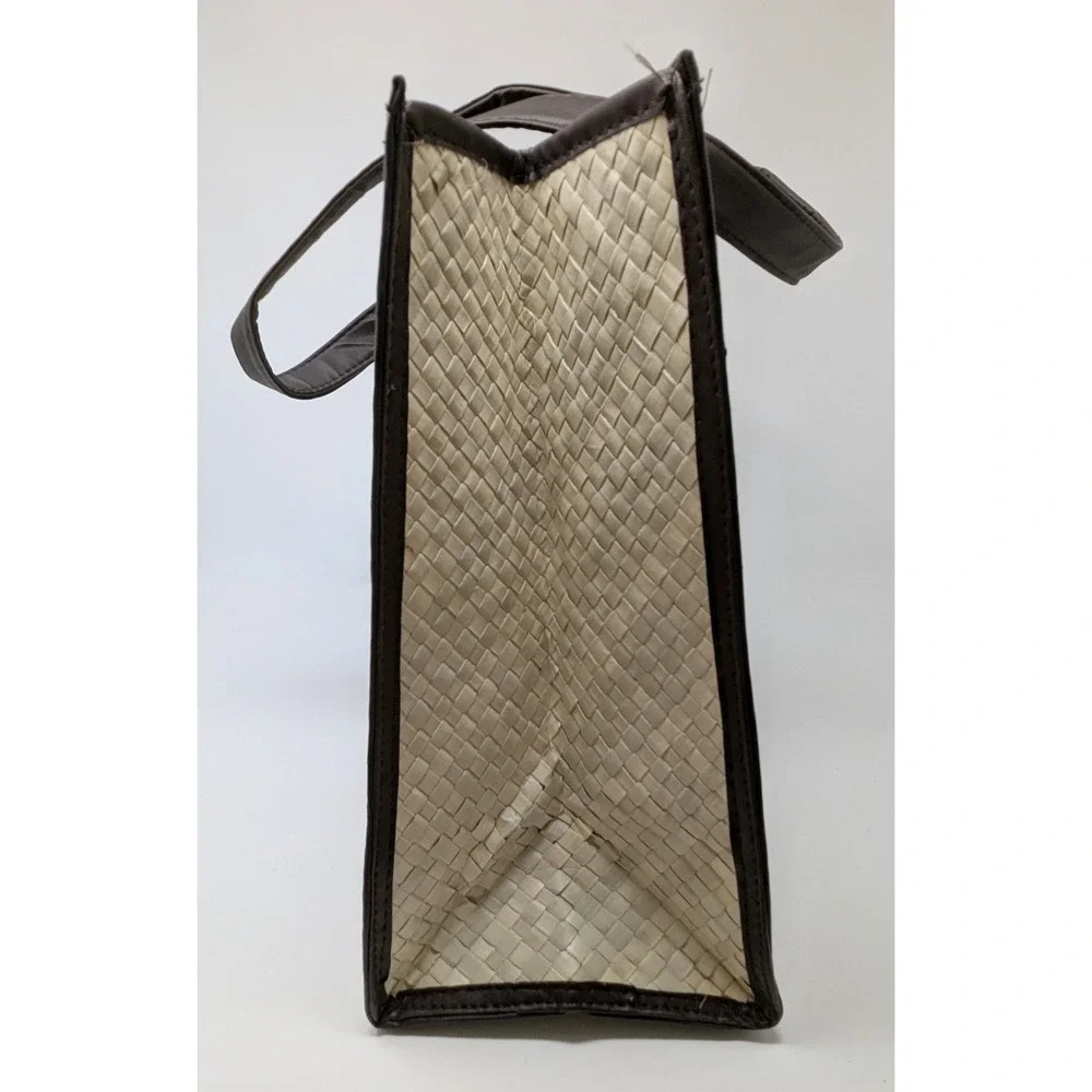 St. Regis Bali Large Lightweight Beach Tote Handwoven Straw Resort Bag Flowers